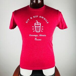 Chick-fil-A Oswego Illinois Sit & Sip Awhile Small T-Shirt Shirt